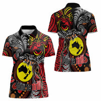 Aotearoa and Australia Toitu Te Tiriti Women Polo Shirt Honour the Treaty - Stand Together Stand Stronger LT03 - Polynesian Pride