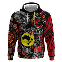Aotearoa and Australia Toitu Te Tiriti Zip Hoodie Honour the Treaty - Stand Together Stand Stronger LT03 Pullover Hoodie Black - Polynesian Pride