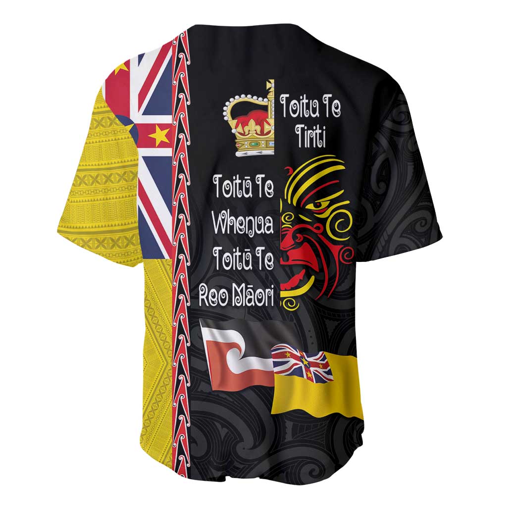 Aotearoa and Niue Toitu Te Tiriti Baseball Jersey Honour the Treaty - Fight Together Stand Together LT03 - Polynesian Pride