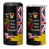 Aotearoa and Niue Toitu Te Tiriti 4 in 1 Can Cooler Tumbler Honour the Treaty - Fight Together Stand Together LT03 One Size: 16 oz Black - Polynesian Pride