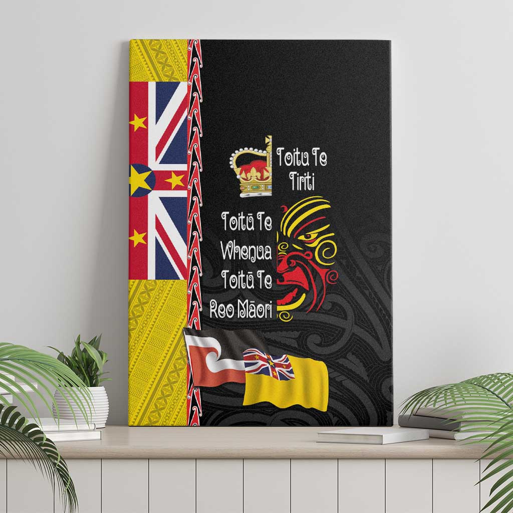 Aotearoa and Niue Toitu Te Tiriti Canvas Wall Art Honour the Treaty - Fight Together Stand Together LT03 - Polynesian Pride