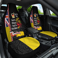 Aotearoa and Niue Toitu Te Tiriti Car Seat Cover Honour the Treaty - Fight Together Stand Together LT03 One Size Black - Polynesian Pride