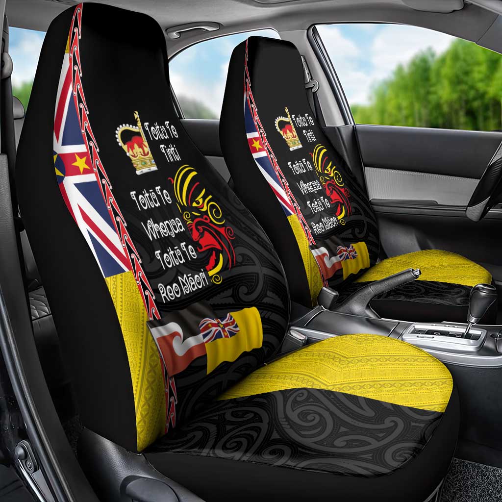 Aotearoa and Niue Toitu Te Tiriti Car Seat Cover Honour the Treaty - Fight Together Stand Together LT03 - Polynesian Pride