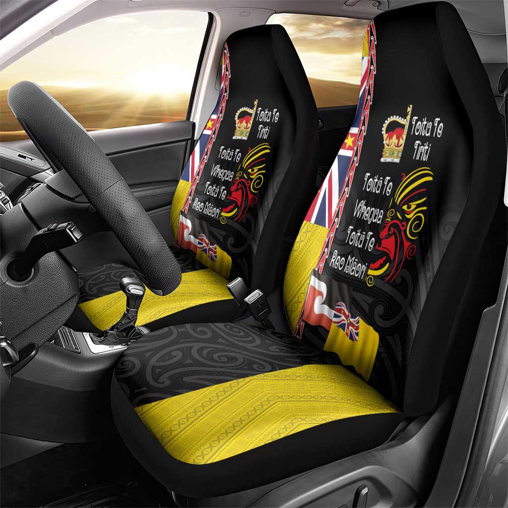 Aotearoa and Niue Toitu Te Tiriti Car Seat Cover Honour the Treaty - Fight Together Stand Together LT03 - Polynesian Pride
