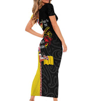 Aotearoa and Niue Toitu Te Tiriti Family Matching Short Sleeve Bodycon Dress and Hawaiian Shirt Honour the Treaty - Fight Together Stand Together LT03 - Polynesian Pride