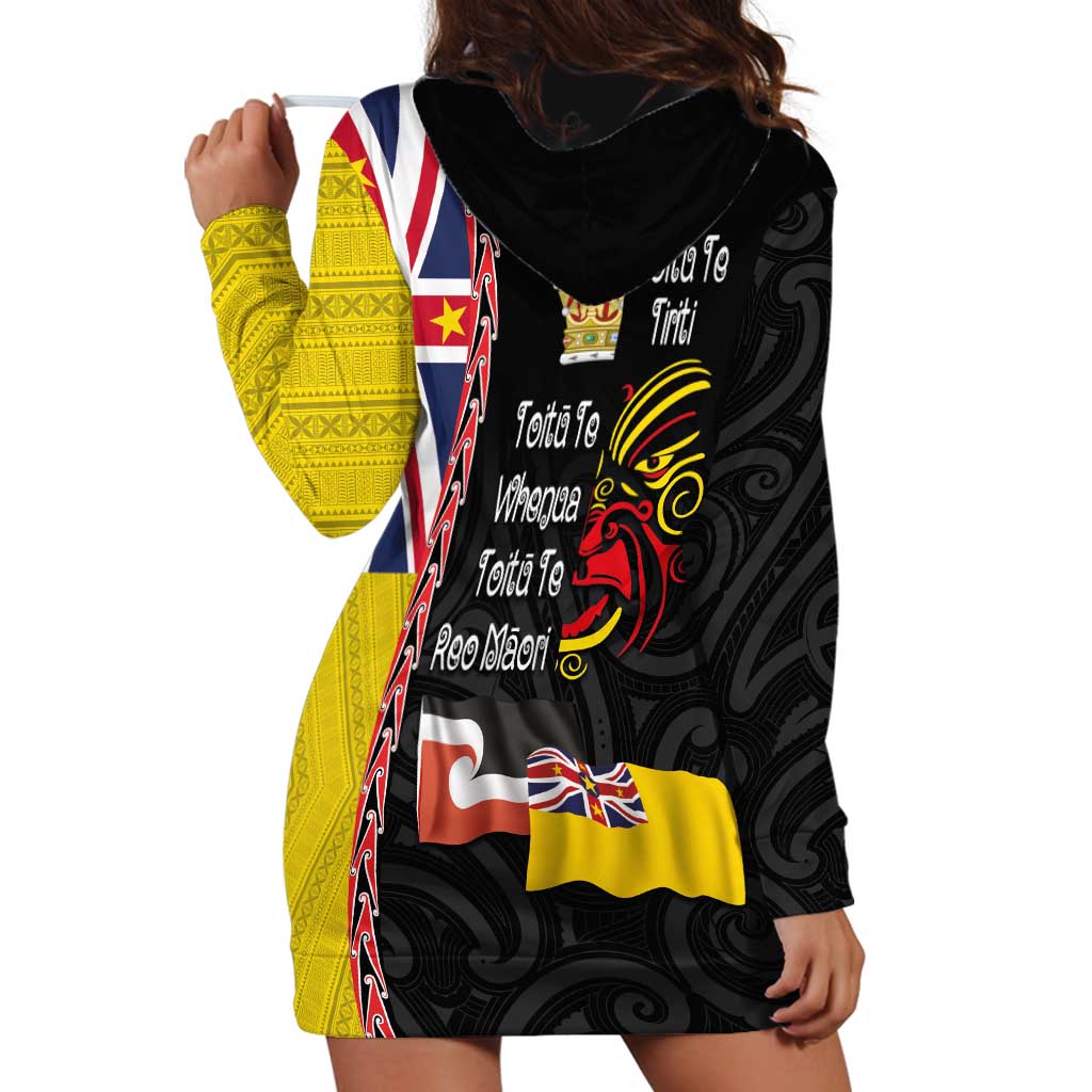 Aotearoa and Niue Toitu Te Tiriti Hoodie Dress Honour the Treaty - Fight Together Stand Together LT03 - Polynesian Pride