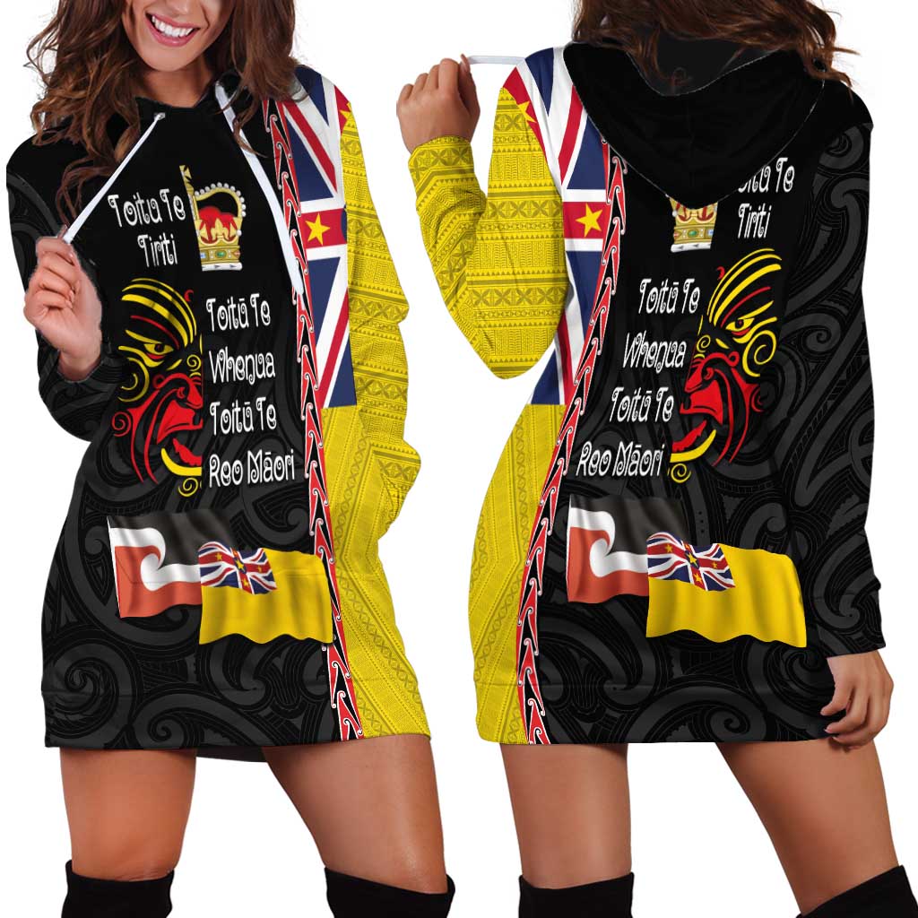 Aotearoa and Niue Toitu Te Tiriti Hoodie Dress Honour the Treaty - Fight Together Stand Together LT03 - Polynesian Pride