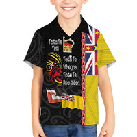Aotearoa and Niue Toitu Te Tiriti Kid Hawaiian Shirt Honour the Treaty - Fight Together Stand Together LT03 Kid Black - Polynesian Pride