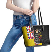Aotearoa and Niue Toitu Te Tiriti Leather Tote Bag Honour the Treaty - Fight Together Stand Together LT03 - Polynesian Pride