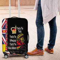 Aotearoa and Niue Toitu Te Tiriti Luggage Cover Honour the Treaty - Fight Together Stand Together LT03 Black - Polynesian Pride