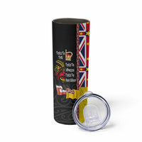 Aotearoa and Niue Toitu Te Tiriti Skinny Tumbler Honour the Treaty - Fight Together Stand Together LT03 - Polynesian Pride