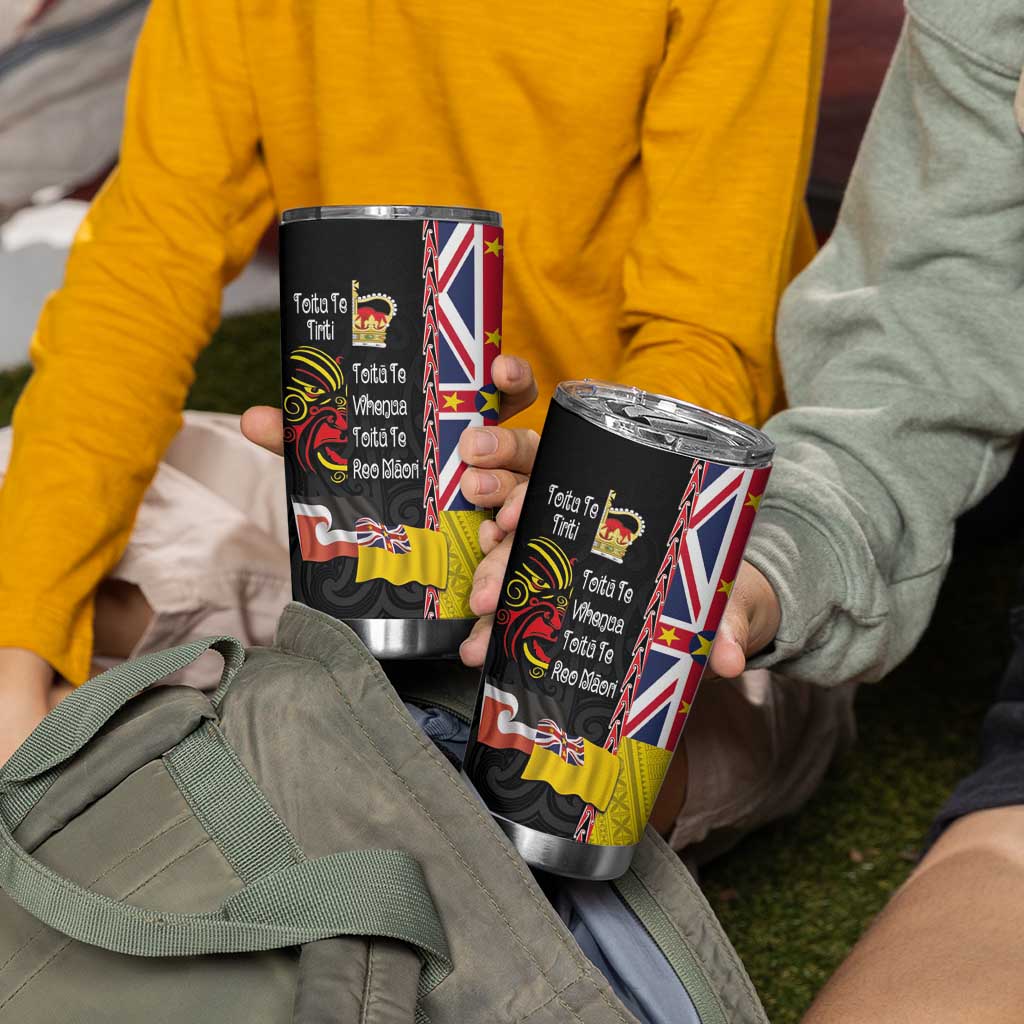 Aotearoa and Niue Toitu Te Tiriti Tumbler Cup Honour the Treaty - Fight Together Stand Together LT03 - Polynesian Pride