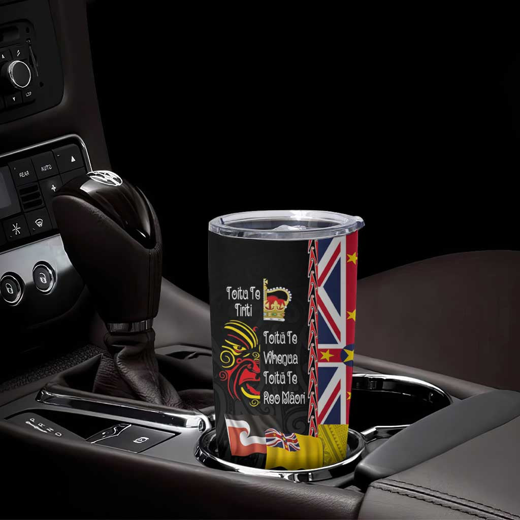 Aotearoa and Niue Toitu Te Tiriti Tumbler Cup Honour the Treaty - Fight Together Stand Together LT03 - Polynesian Pride