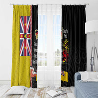 Aotearoa and Niue Toitu Te Tiriti Window Curtain Honour the Treaty - Fight Together Stand Together LT03 - Polynesian Pride