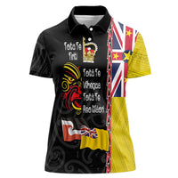 Aotearoa and Niue Toitu Te Tiriti Women Polo Shirt Honour the Treaty - Fight Together Stand Together LT03 Female Black - Polynesian Pride