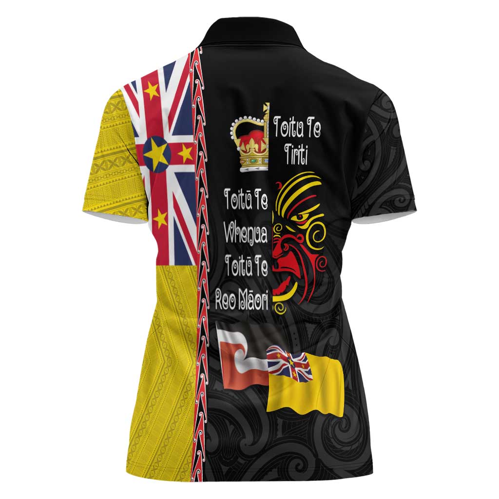 Aotearoa and Niue Toitu Te Tiriti Women Polo Shirt Honour the Treaty - Fight Together Stand Together LT03 - Polynesian Pride
