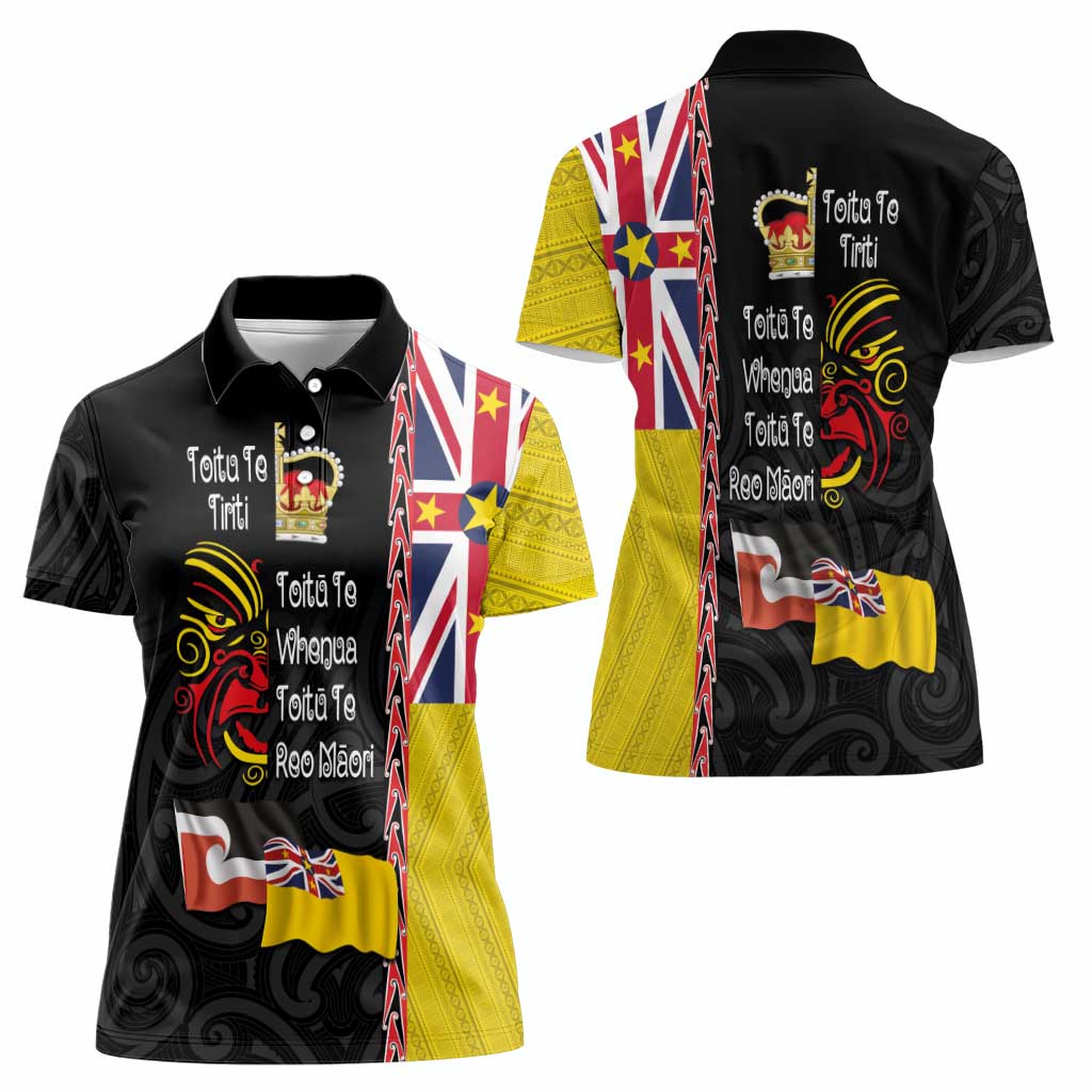 Aotearoa and Niue Toitu Te Tiriti Women Polo Shirt Honour the Treaty - Fight Together Stand Together LT03 - Polynesian Pride