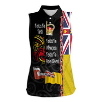 Aotearoa and Niue Toitu Te Tiriti Women Sleeveless Polo Shirt Honour the Treaty - Fight Together Stand Together LT03 Female Black - Polynesian Pride