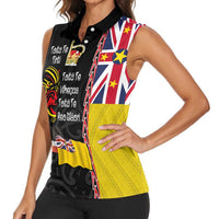 Aotearoa and Niue Toitu Te Tiriti Women Sleeveless Polo Shirt Honour the Treaty - Fight Together Stand Together LT03 - Polynesian Pride