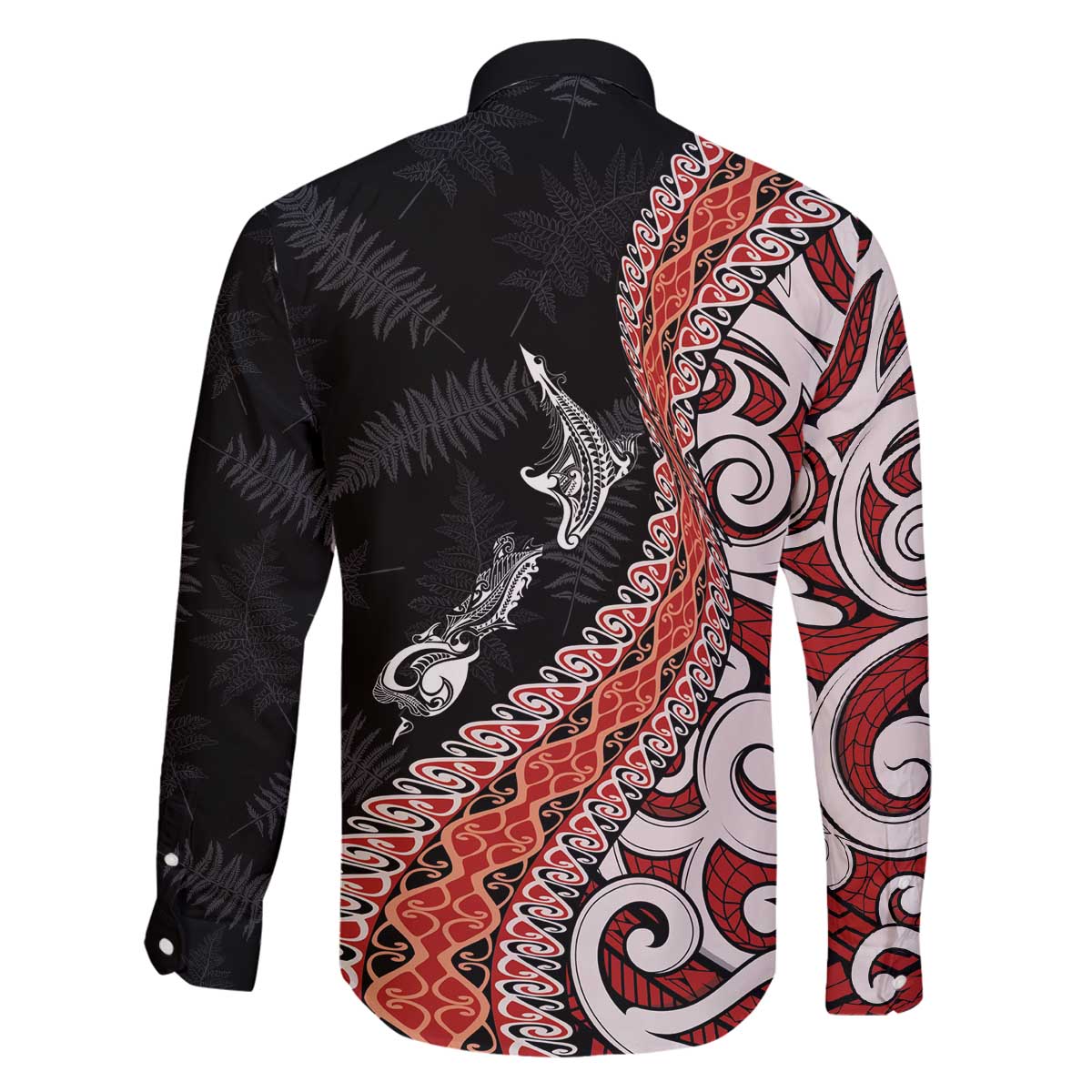 Aotearoa Maori Stylized Koru - Silver Ferns Family Matching Off The Shoulder Long Sleeve Dress and Hawaiian Shirt LT03 - Polynesian Pride
