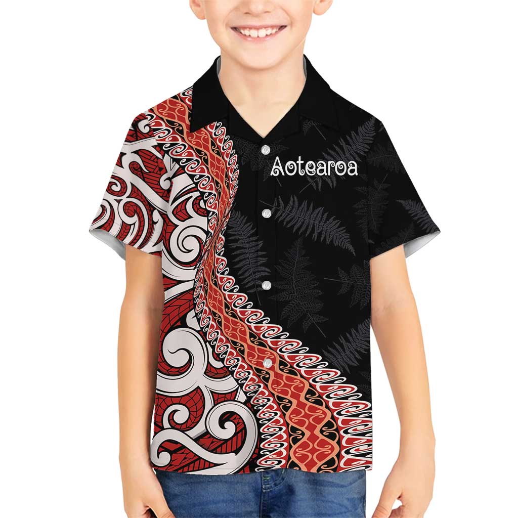 Aotearoa Maori Stylized Koru - Silver Ferns Family Matching Tank Maxi Dress and Hawaiian Shirt