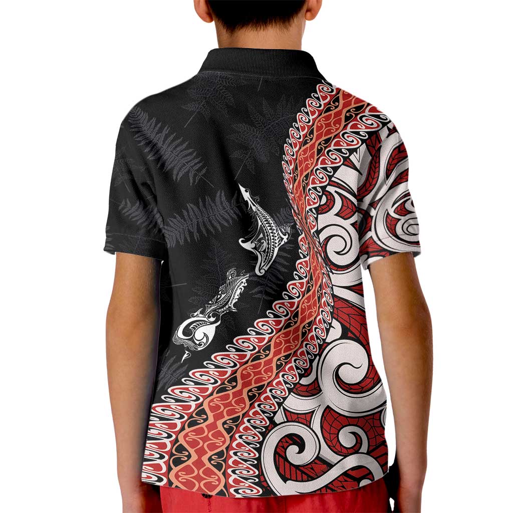 Aotearoa Maori Stylized Koru - Silver Ferns Kid Polo Shirt