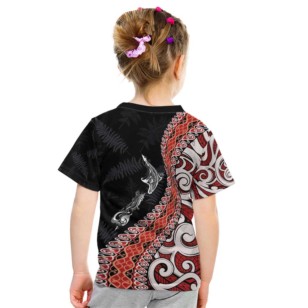 Aotearoa Maori Stylized Koru - Silver Ferns Kid T Shirt