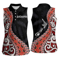 Aotearoa Maori Stylized Koru - Silver Ferns Women Sleeveless Polo Shirt