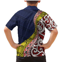 Aotearoa and Niue Family Matching Mermaid Dress and Hawaiian Shirt Hiapo Maori Stylized Koru LT03 - Polynesian Pride