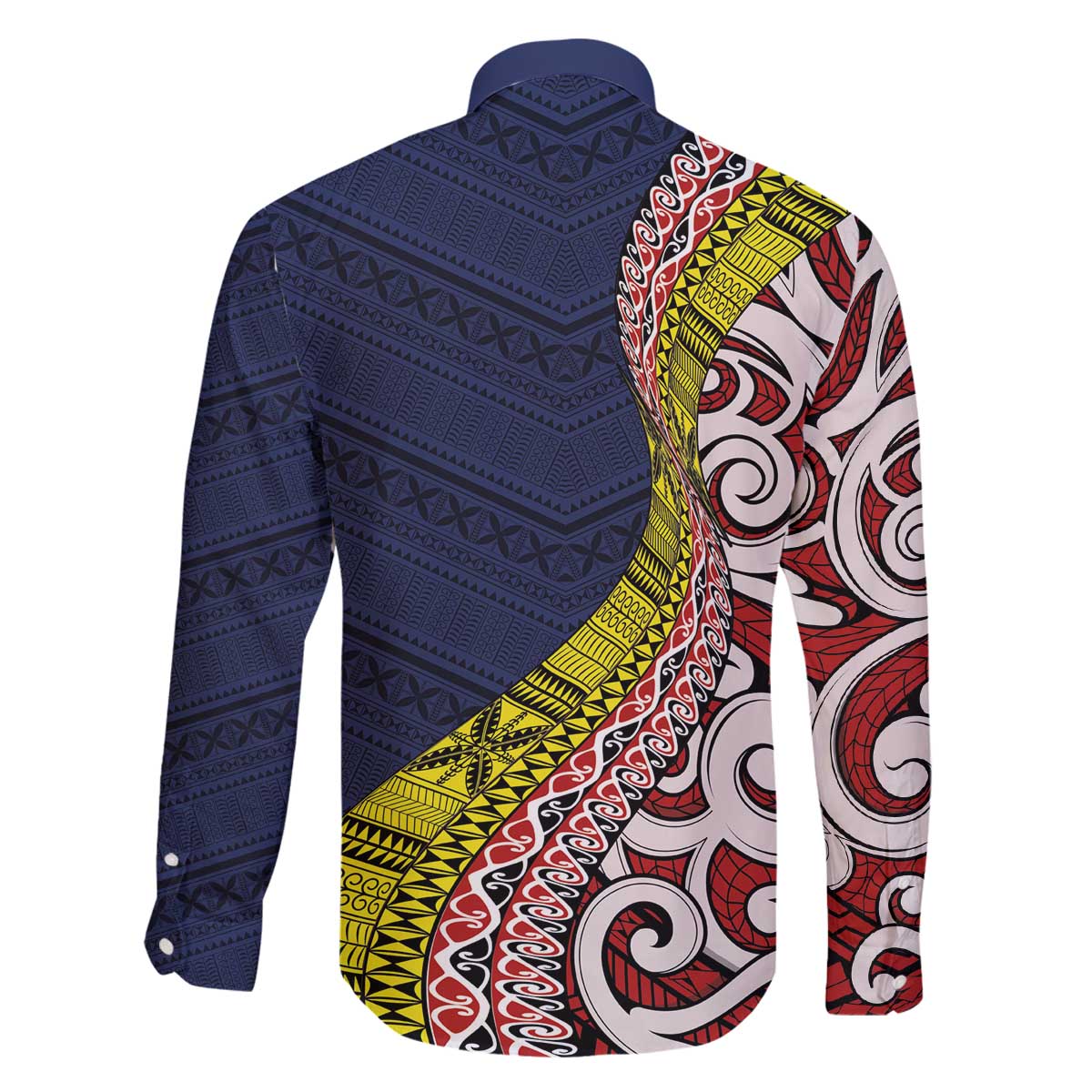 Aotearoa and Niue Family Matching Off The Shoulder Long Sleeve Dress and Hawaiian Shirt Hiapo Maori Stylized Koru LT03 - Polynesian Pride