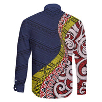 Aotearoa and Niue Family Matching Off Shoulder Maxi Dress and Hawaiian Shirt Hiapo Maori Stylized Koru LT03 - Polynesian Pride