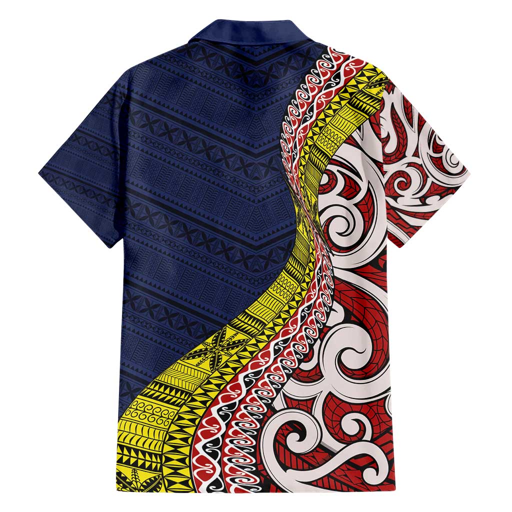 Aotearoa and Niue Family Matching Short Sleeve Bodycon Dress and Hawaiian Shirt Hiapo Maori Stylized Koru LT03 - Polynesian Pride