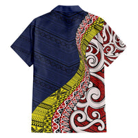 Aotearoa and Niue Family Matching Short Sleeve Bodycon Dress and Hawaiian Shirt Hiapo Maori Stylized Koru LT03 - Polynesian Pride