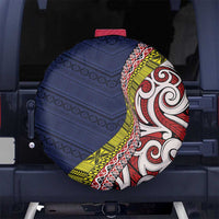 Aotearoa and Niue Spare Tire Cover Hiapo Maori Stylized Koru