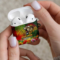 Hawaiian Reggae AirPods Case Jawaiian One Love-Tribal Tatoos and Rastafari Lion - Polynesian Pride