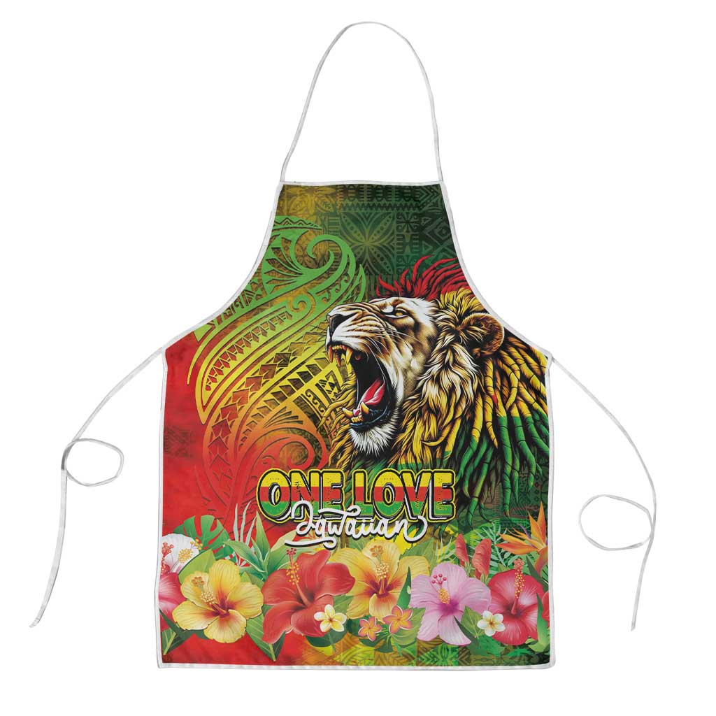 Hawaiian Reggae Apron Jawaiian One Love-Tribal Tatoos and Rastafari Lion LT03 Multicolor - Polynesian Pride