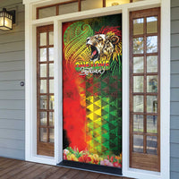 Hawaiian Reggae Door Cover Jawaiian One Love-Tribal Tatoos and Rastafari Lion - Polynesian Pride
