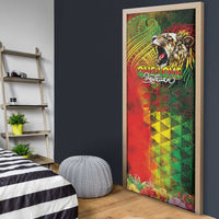 Hawaiian Reggae Door Cover Jawaiian One Love-Tribal Tatoos and Rastafari Lion - Polynesian Pride