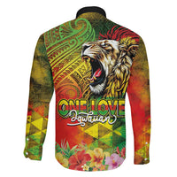 Hawaiian Reggae Family Matching Puletasi and Hawaiian Shirt Jawaiian One Love-Tribal Tatoos and Rastafari Lion LT03 - Polynesian Pride