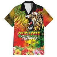 Hawaiian Reggae Hawaiian Shirt Jawaiian One Love-Tribal Tatoos and Rastafari Lion LT03 Multicolor - Polynesian Pride