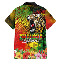 Hawaiian Reggae Hawaiian Shirt Jawaiian One Love-Tribal Tatoos and Rastafari Lion LT03 - Polynesian Pride