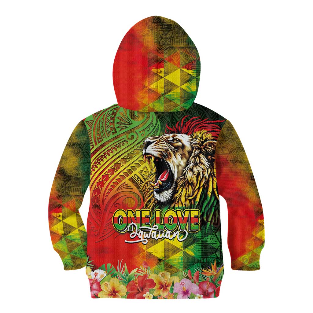 Hawaiian Reggae Kid Hoodie Jawaiian One Love-Tribal Tatoos and Rastafari Lion LT03 - Polynesian Pride