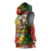 Hawaiian Reggae Sleeveless Hoodie Jawaiian One Love-Tribal Tatoos and Rastafari Lion LT03 - Polynesian Pride
