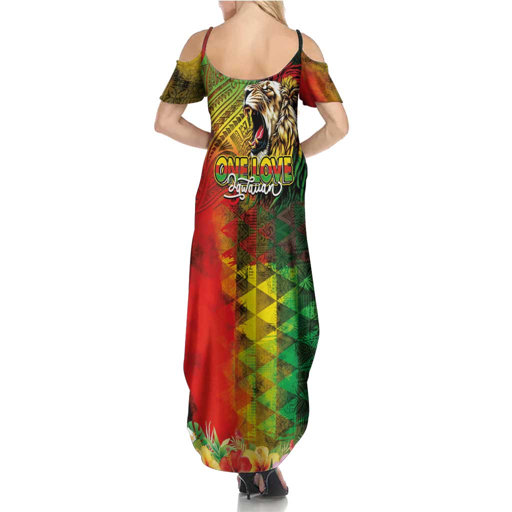 Hawaiian Reggae Summer Maxi Dress Jawaiian One Love-Tribal Tatoos and Rastafari Lion LT03 - Polynesian Pride