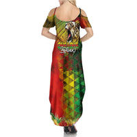 Hawaiian Reggae Summer Maxi Dress Jawaiian One Love-Tribal Tatoos and Rastafari Lion LT03 - Polynesian Pride