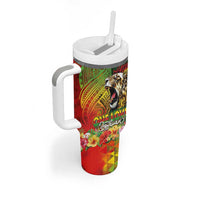 Hawaiian Reggae Tumbler With Handle Jawaiian One Love-Tribal Tatoos and Rastafari Lion LT03 - Polynesian Pride