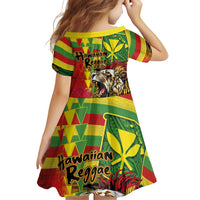 Hawaiian Reggae Family Matching Puletasi and Hawaiian Shirt Kakau Art Motifs with Ohia Lehua and Rastafari Lion LT03 - Polynesian Pride