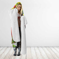 Hawaiian Reggae Hooded Blanket Kakau Art Motifs with Ohia Lehua and Rastafari Lion - Polynesian Pride