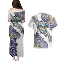 Traditional Art Hawaiian Kakau Tattoos Couples Matching Puletasi and Hawaiian Shirt Graffiti Style - Polynesian Pride