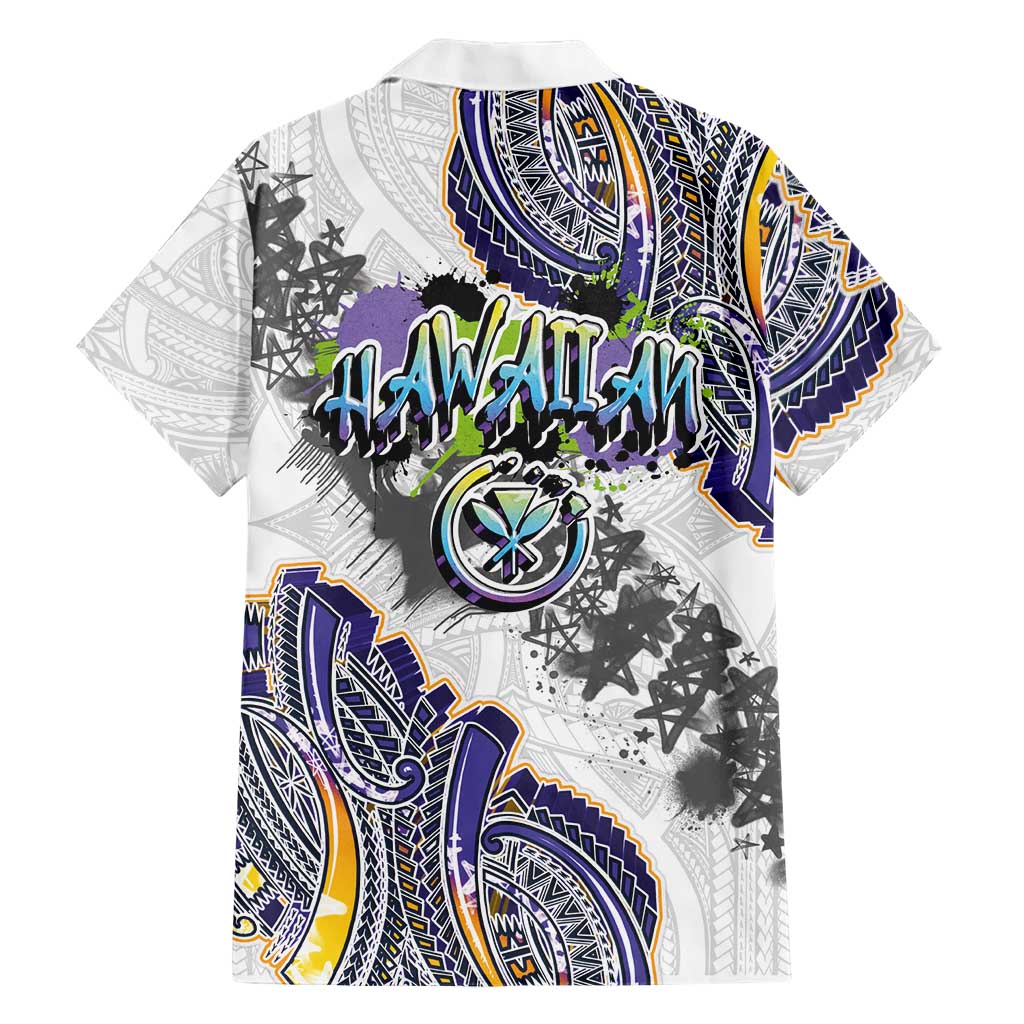 Traditional Art Hawaiian Kakau Tattoos Family Matching Long Sleeve Bodycon Dress and Hawaiian Shirt Graffiti Style LT03 - Polynesian Pride